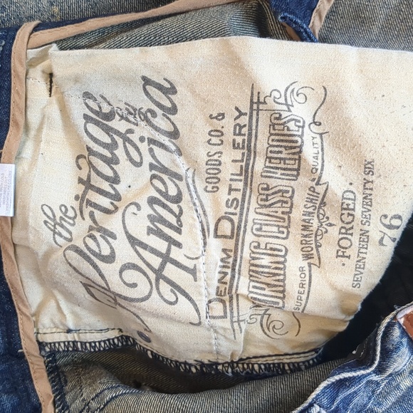 The Heritage by America men's blue denim size 32X33 pants - Picture 8 of 15